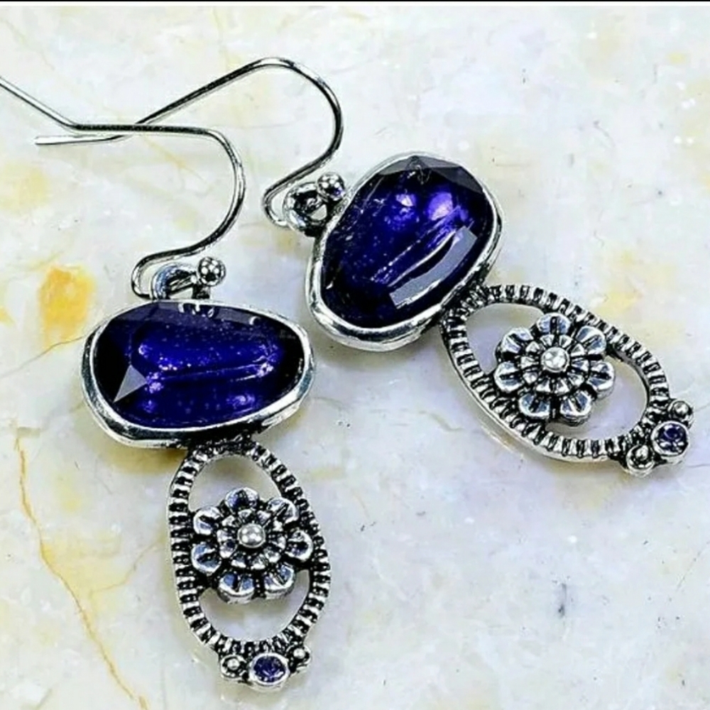Purple Agate ~ Handcrafted Earrings